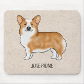 Red Pembroke Welsh Corgi Niedlicher Hund mit Indiv Mousepad (Vorne)