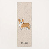 Red Pembroke Welsh Corgi Niedlicher Hund mit Indiv Yogamatte (Vorderseite)