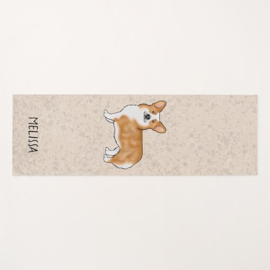 Red Pembroke Welsh Corgi Niedlicher Hund mit Indiv Yogamatte (Vorderseite (Horizontal))