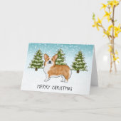 Red Pembroke Welsh Corgi Winter Frohe Weihnachten Karte (Gelbe Blume)