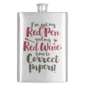 Red Pen Red Wine Flachmann (Vorderseite)