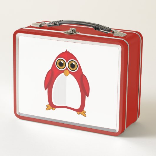 Red Penguin Metall Brotdose (Vorderseite)