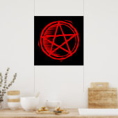 Red Pentagram Poster (Küche)