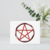 Red Pentagram Postkarte (Stehend Vorderseite)