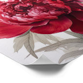 Red Peongs Blume Art Print Poster (Ecke)