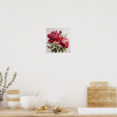 Red Peongs Blume Art Print Poster (Küche)