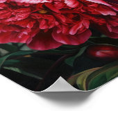 Red Peongs Blume Art Print Poster (Ecke)