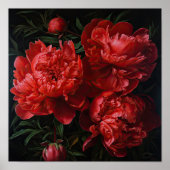 Red Peongs Blume Art Print Poster (Vorne)