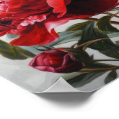 Red Peongs Blume Art Print Poster (Ecke)