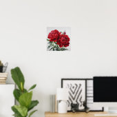 Red Peongs Blume Art Print Poster (Heimbüro)