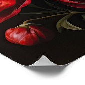 Red Peongs Blume Art Print Poster (Ecke)
