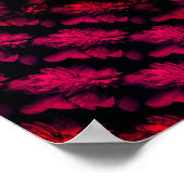 Red Peonies Abstrakte Blumenkunst Poster (Ecke)