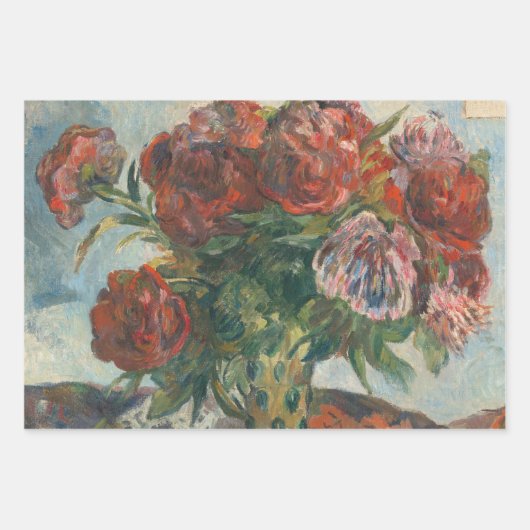 Red Peonies Blume Paul Gaugin Art Geschenkpapier Set (Vorderseite)
