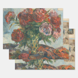 Red Peonies Blume Paul Gaugin Art Geschenkpapier Set