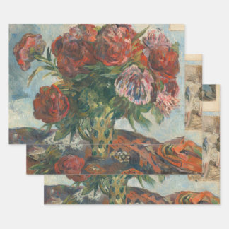 Red Peonies Blume Paul Gaugin Art Geschenkpapier Set