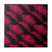 Red Peonies Floral Art Tile Fliese (Vorderseite)