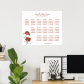 Red Peonies Hochzeitsdiagramm Poster (Heimbüro)