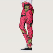 Red Peonies mit Gold-Blätter Leggings (Links)