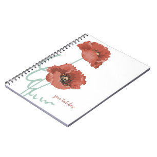 Red Peonies Notebook Notizblock