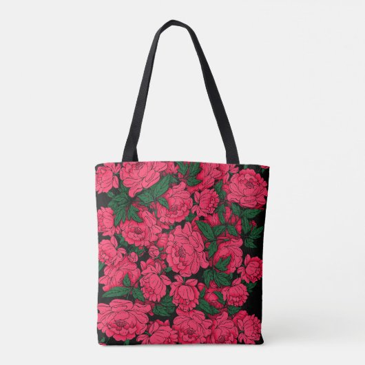 Red Peonies Tasche (Rückseite)