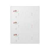 Red Peonies To Do List Notepad Notizblock (Rotiert)