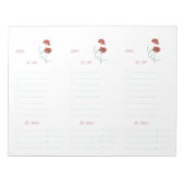 Red Peonies To Do List Notepad Notizblock (Vorderseite)