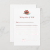 Red Peonies Wedding Advisory & Wish Cards Hinweiskarte (Vorne/Hinten)