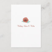 Red Peonies Wedding Advisory & Wish Cards Hinweiskarte (Rückseite)