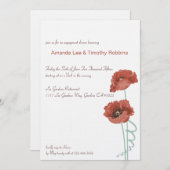 Red Peonies Wedding Engagement Party einladen Einladung (Vorne/Hinten)