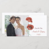 Red Peonies Wedding speichern das Datum Foto Cards Save The Date (Vorne/Hinten)