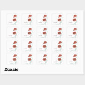 Red Peonies Wedding Stickers (Blatt)