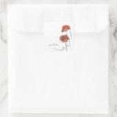 Red Peonies Wedding Stickers (Tasche)
