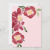 Red Peonies Weditation Blush Einladung (Rückseite)