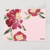 Red Peonies Weditation Blush Postkarte (Rückseite)