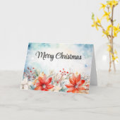 Red Peonies Weihnachten Karte (Gelbe Blume)