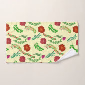 RED PEONY AND POPPY BLUME MIT GRÜNEN BLÄTTER BADHANDTUCH SET (Handtuch)