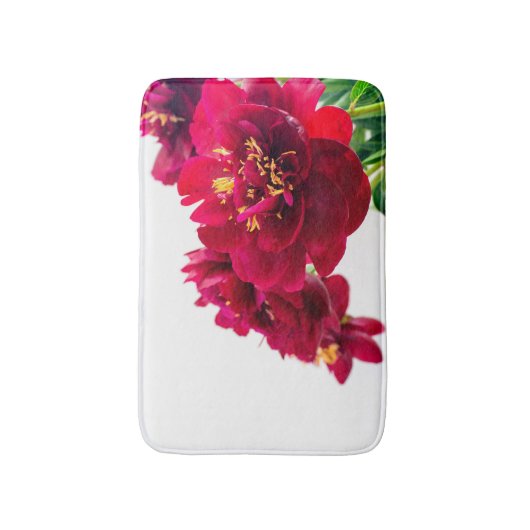 Red Peony Bath mat Badematte (Vorderseite Vertikal)