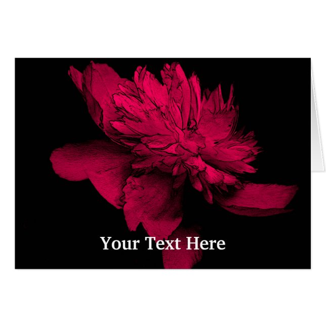 Red Peony Blume Art Foto-Card (Vorderseite (Horizontal))