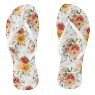 Red Peony Blume Bouquet Pattern Badesandalen