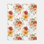Red Peony Blume Bouquet Pattern Fleecedecke (Vorderseite)