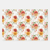 Red Peony Blume Bouquet Pattern Geschenkpapier Set (Vorderseite 2)