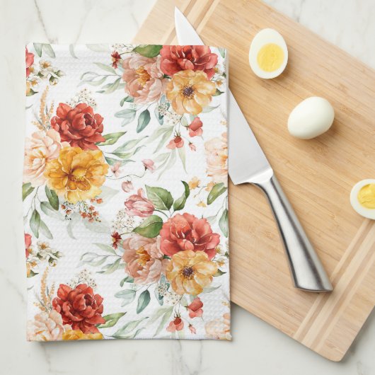 Red Peony Blume Bouquet Pattern Geschirrtuch (Viertel Falte)