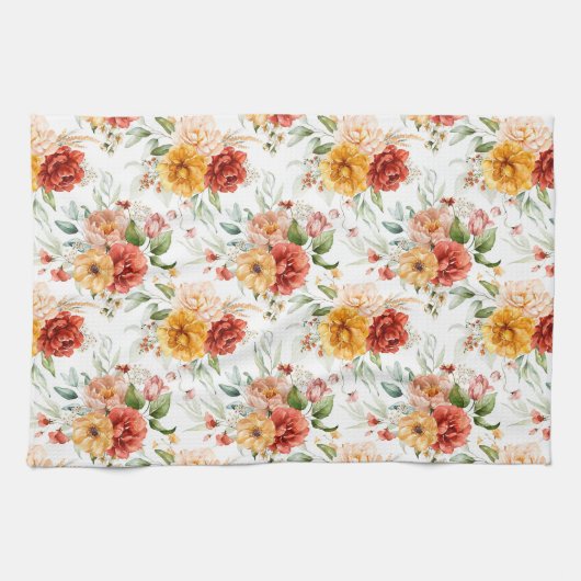 Red Peony Blume Bouquet Pattern Geschirrtuch (Horizontal)