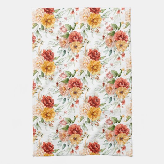 Red Peony Blume Bouquet Pattern Geschirrtuch (Vertikal)