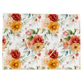 Red Peony Blume Bouquet Pattern Große Geschenktüte (Rückseite)