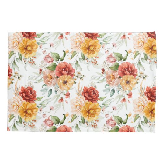 Red Peony Blume Bouquet Pattern Kissenbezug (Rückseite)