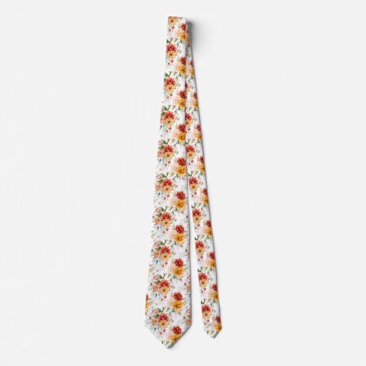 Red Peony Blume Bouquet Pattern Krawatte (Vorderseite)