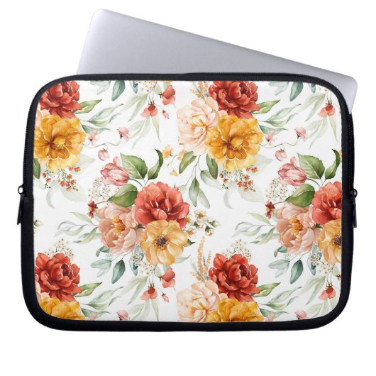 Red Peony Blume Bouquet Pattern Laptopschutzhülle (Vorderseite)
