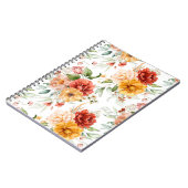 Red Peony Blume Bouquet Pattern Notizblock (Linke Seite)