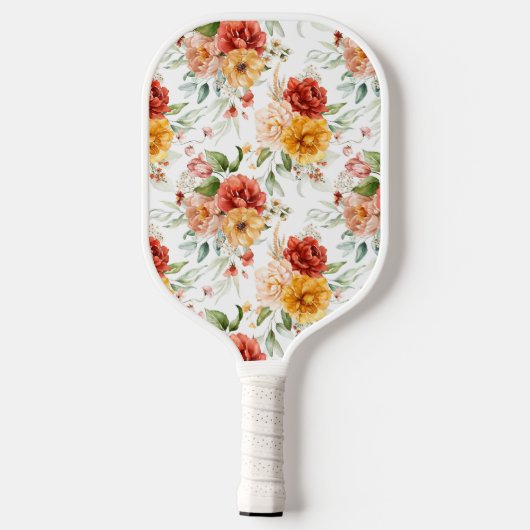 Red Peony Blume Bouquet Pattern Pickleball Schläger (Rückseite)